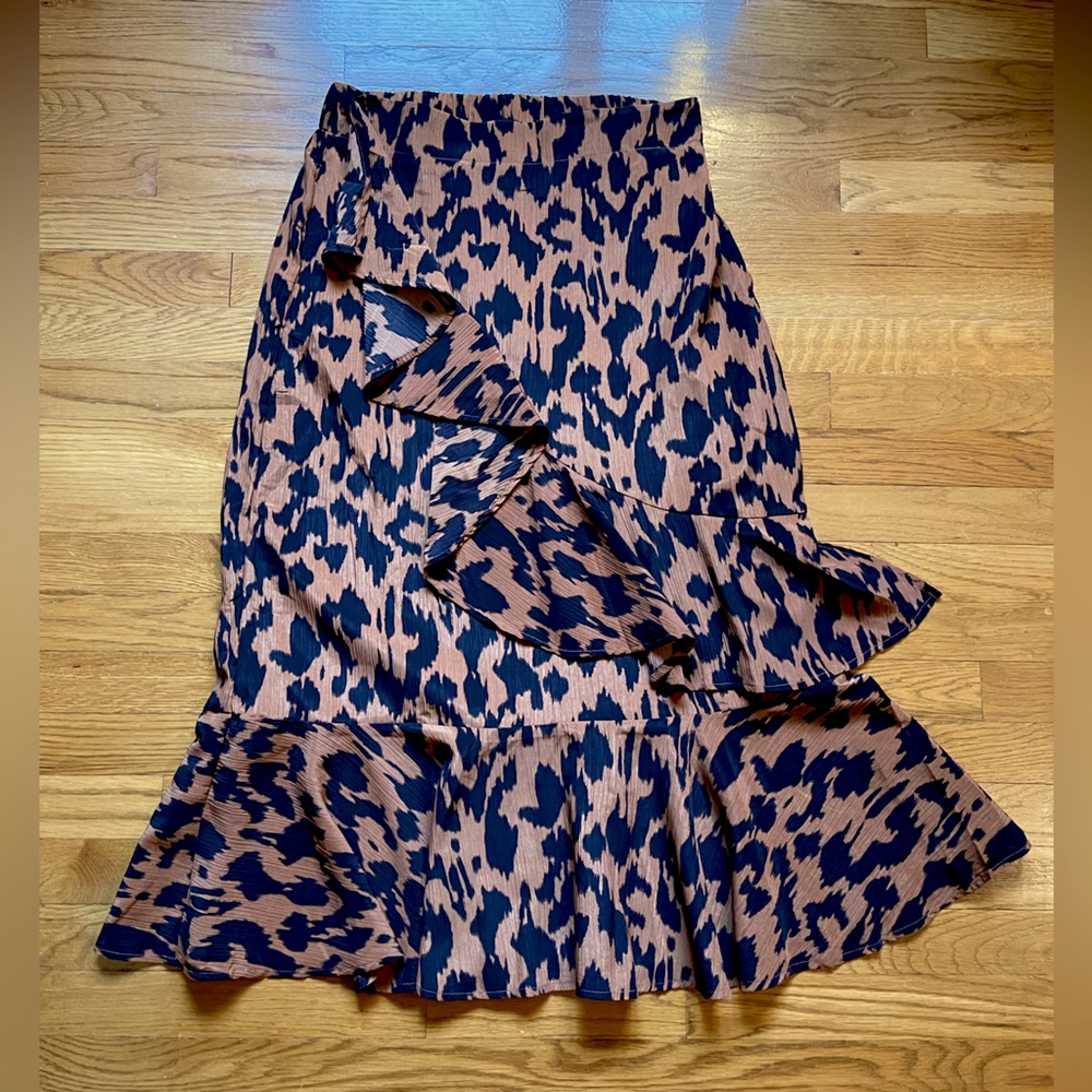 Leopard Print Ruffle Skirt